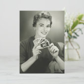 Woman Playing Cards (Standing Front)