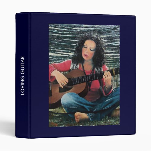 Woman Playing Music With Acoustic Guitar Binder