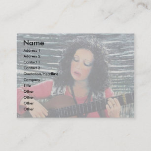 Woman Playing Music With Acoustic Guitar Business Card