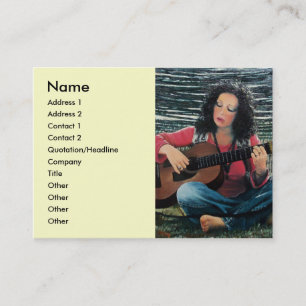 Woman Playing Music With Acoustic Guitar Business Card