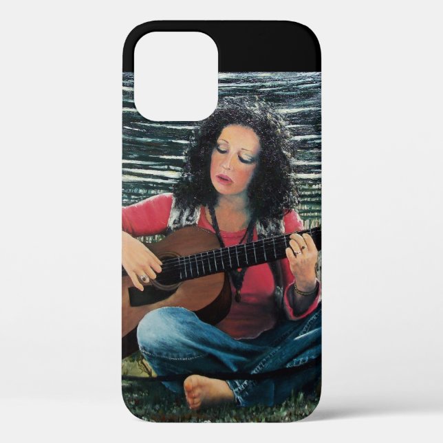 Woman Playing Music With Acoustic Guitar Case-Mate iPhone Case (Back)