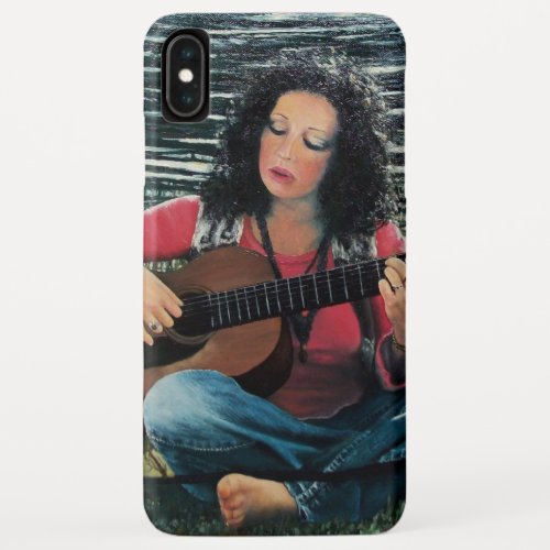 Woman Playing Music With Acoustic Guitar iPhone XS Max Case