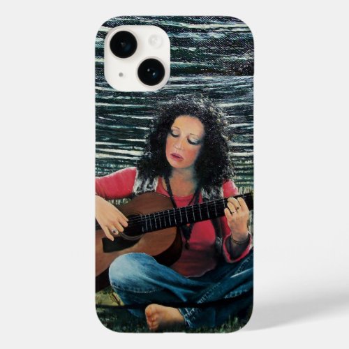 Woman Playing Music With Acoustic Guitar Case_Mate iPhone 14 Case