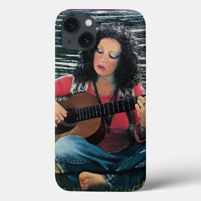 Woman Playing Music With Acoustic Guitar Case-Mate iPhone Case (Back)