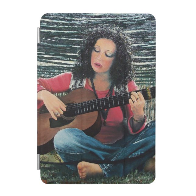 Woman Playing Music With Acoustic Guitar iPad Mini Cover (Front)