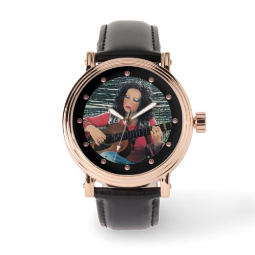 Woman Playing Music With Acoustic Guitar Watch
