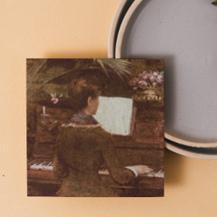 Woman Playing Piano   Trivet