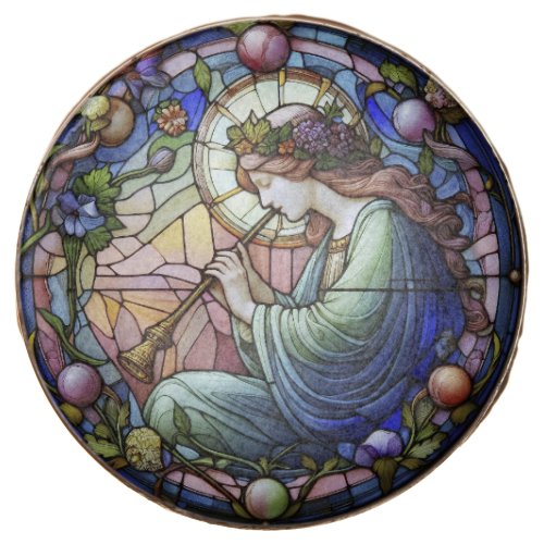 Woman Playing Pipe Stained Glass Chocolate Covered Oreo