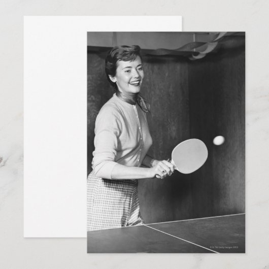 Woman Playing Table Tennis (Front/Back)