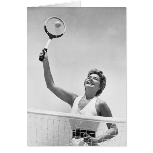 Woman Playing Tennis 2 Cards (Front)