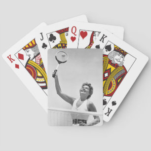 Woman Playing Tennis 2 Poker Cards