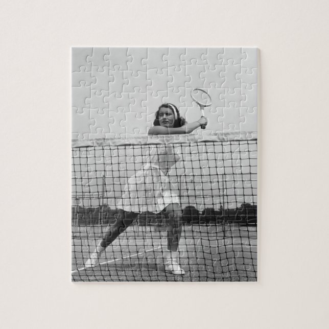 Woman Playing Tennis Jigsaw Puzzle (Vertical)