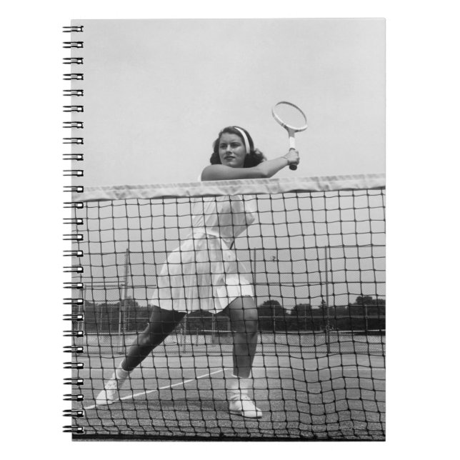 Woman Playing Tennis Notebook (Front)