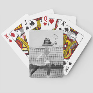 Woman Playing Tennis Poker Cards
