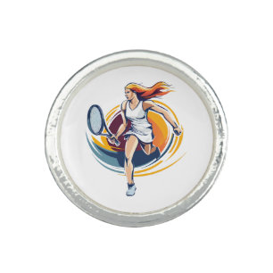 woman playing tennis ring