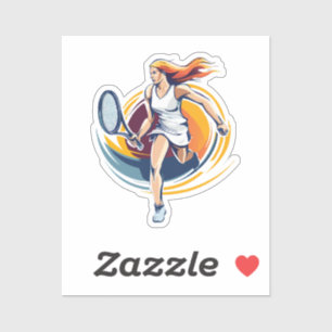 woman playing tennis sticker