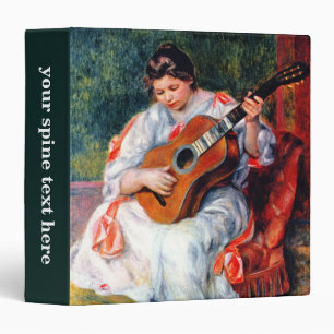 Woman Playing The Guitar by Pierre Renoir 3 Ring Binder