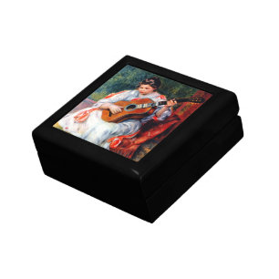 Woman Playing The Guitar by Pierre Renoir Jewelry Box
