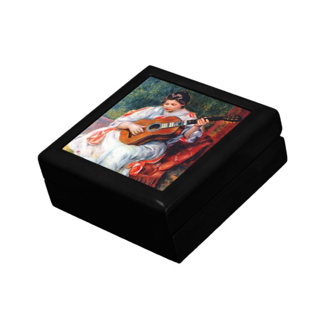 Woman Playing The Guitar by Pierre Renoir Jewelry Box (Side)