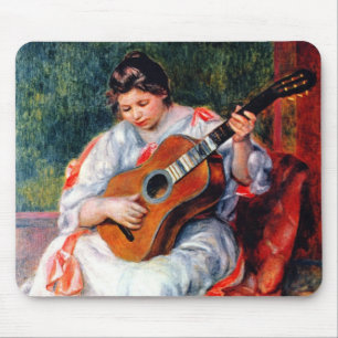 Woman Playing The Guitar by Pierre Renoir Mouse Pad