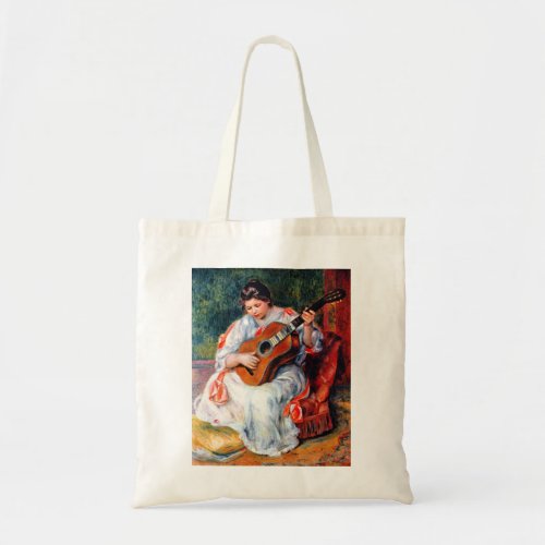 Woman Playing The Guitar by Pierre Renoir Tote Bag