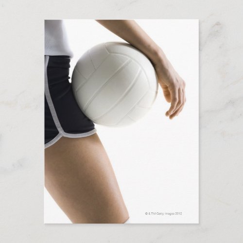 woman playing volleyball postcard
