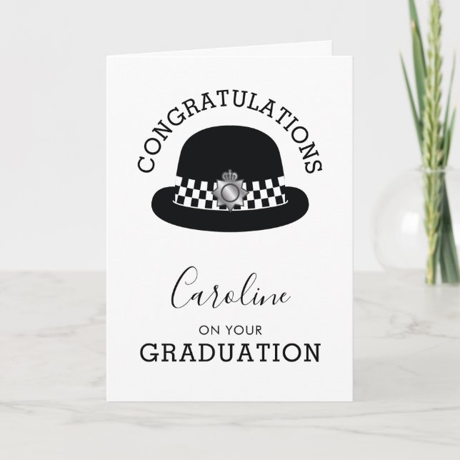 Woman Police Officer Graduation | Passing Out Card (Front)