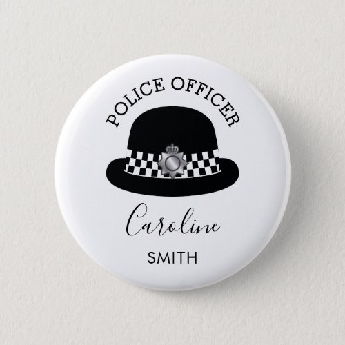 Woman Police Officer  Personalized Button