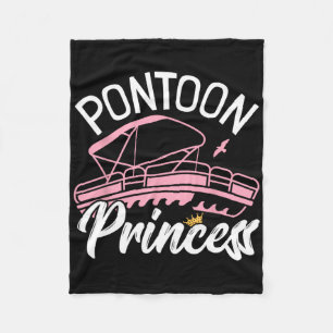 Woman Pontoon Boat Girl I Pontoon Princess Pontoon Fleece Blanket