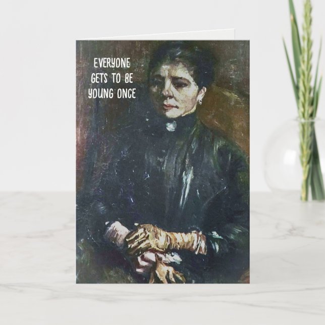 Woman Portrait by Van Gogh for Birthday Humor Card (Front)
