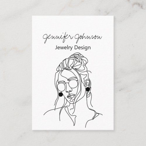 Woman Portrait Earring Holder Display Card