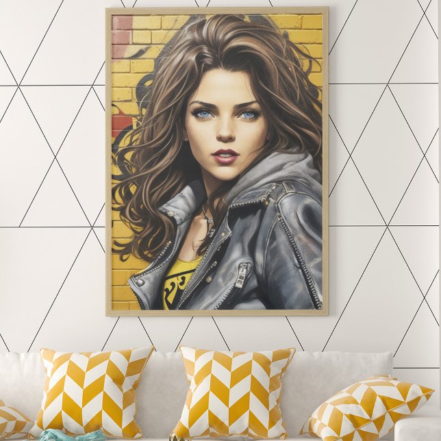 Woman Portrait in Street Art Poster (Creator Uploaded)