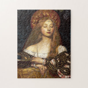 Woman Portrait Pre-Raphaelite Fine Art Painting Jigsaw Puzzle