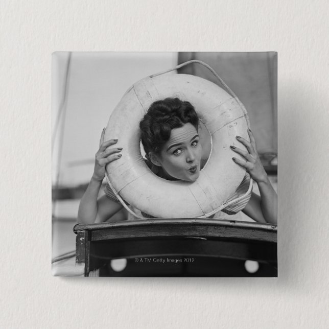 Woman Posing 3 Button (Front)