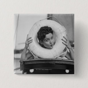 Woman Posing 3 Button