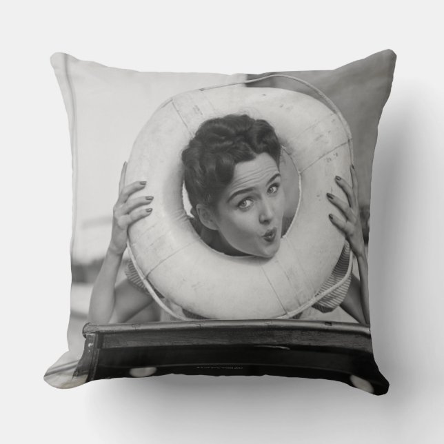 Woman Posing 3 Throw Pillow (Front)