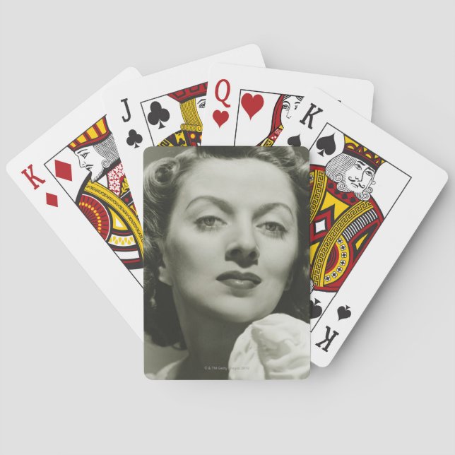 Woman Posing in Studio 2 Poker Cards (Back)