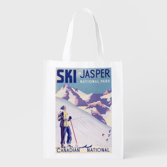 Woman Posing Open Slopes Poster Grocery Bag (Front)