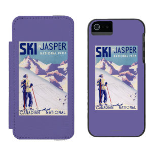 Woman Posing Open Slopes Poster iPhone SE/5/5s Wallet Case