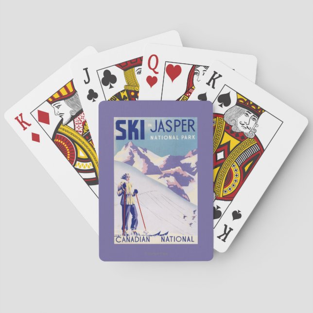Woman Posing Open Slopes Poster Poker Cards (Back)
