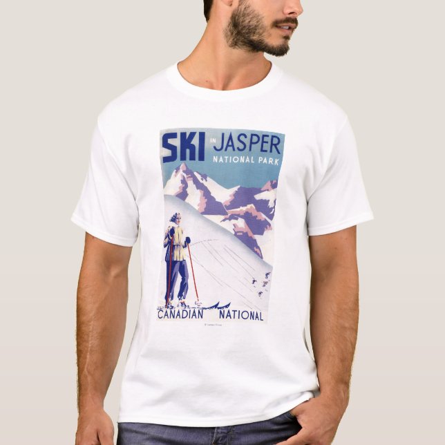 Woman Posing Open Slopes Poster T-Shirt (Front)