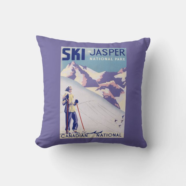 Woman Posing Open Slopes Poster Throw Pillow (Front)