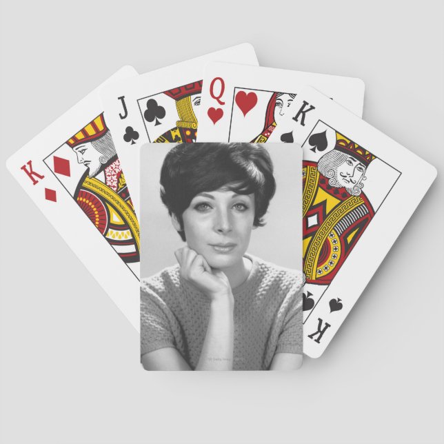 Woman Posing Poker Cards (Back)