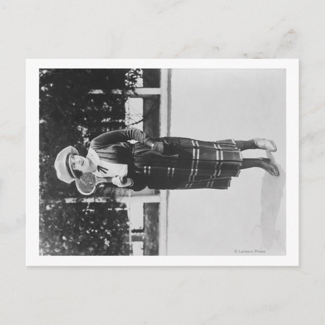 Woman Posting in Tennis Outfit Photograph Postcard (Front)
