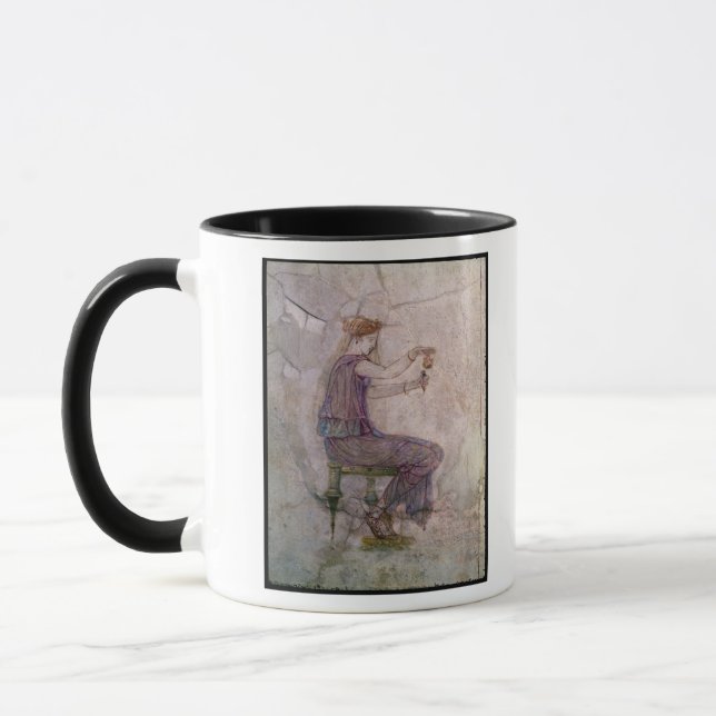 Woman Pouring Perfume into a Phial Mug (Left)
