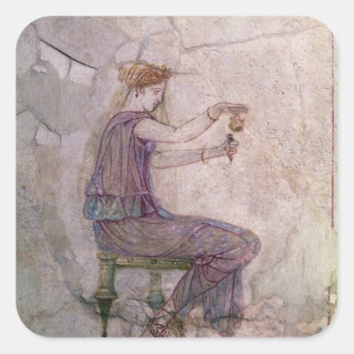 Woman Pouring Perfume into a Phial Square Sticker