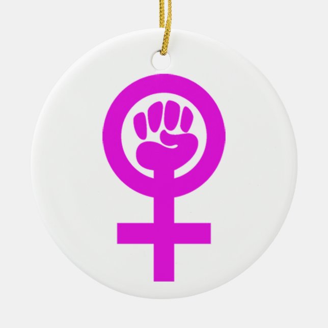 Woman Power Ceramic Ornament (Front)