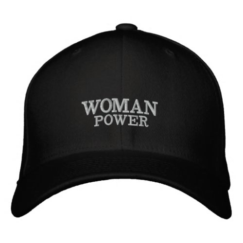 WOMAN POWER EMBROIDERED BASEBALL CAP