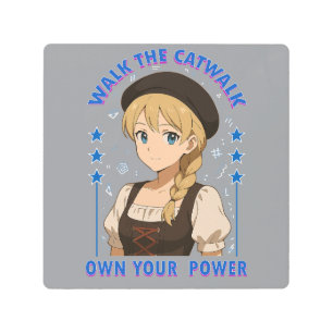 woman power metal print