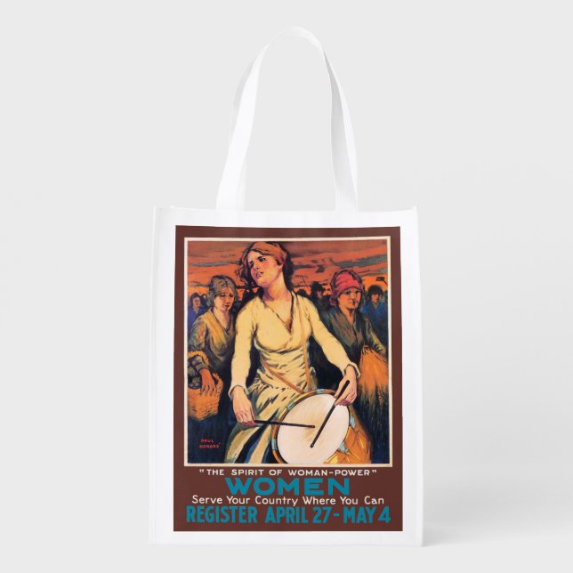 Woman Power Reusable Grocery Bag (Back)